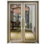 Doble vidrio templado puerta abatible de aluminio personalizado diseño de  color