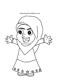 Mewarnai gambar anak perempuan muslim mewarnai gambar. Mewarnai Gambar Kartun Anak Muslimah 58 Alqur Anmulia
