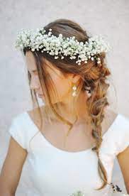 Pin By Hariklia Garcia On Hair Floral Crown Wedding Wedding Hair Flowers Baby Breath Flower Crown