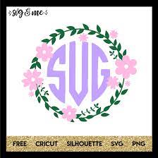 Download Floral Circle Monogram Wreath Svg Me