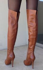 Paris texas high heels ankle boots in brown leather $595.73 $693.81. Brown High Heel Otk Boots With Hose Boots Brown High Boots Leather Thigh High Boots