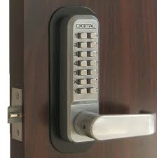 A combination lock is a type of locking device in which a sequence of symbols, usually numbers, is used to open the lock. Lockey 2835 Keyless Mechanical Digital Spring Latch Door Lock Marine Grade