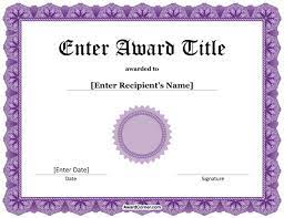 Purple Award Seal Certificate Template For Microsoft Word Award Template Awards Certificates Template Certificate Template