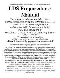 Lds Preparedness Manual Pdf Peace Of Preparedness