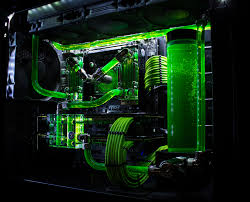 Inside of water cooled high performance modern computer. Green Water Cooled Pc Page 1 Line 17qq Com