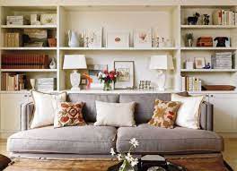 Arden Nelson Via Chicago Home And Garden Gray And White Living Room Bookshelves In Living Room Stylish Living Room Living Room Shelves