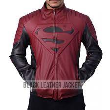 Smallville Superman Maroon And Black Leather Jacket Leather Jacket Leather Jacket Men Black Leather Jacket
