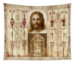 Jesus Christ Shroud of Turin Holy Face Burial Tapestry