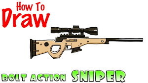 Easy to draw fortnite gifs animated fortnite guns. How To Draw The Bolt Action Sniper Rifle Fortnite Youtube