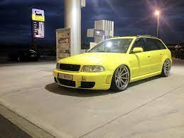 Audi Rs4 B5 Avant Stance Lowered Bagged Race Yellow Audi Cars Audi Audi Wagon