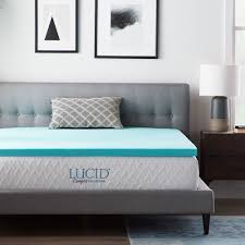 King Comfort Collection 2 Surecool Gel Infused Memory Foam Mattress Topper Lucid In 2020 Memory Foam Mattress Topper Memory Foam Topper Foam Mattress Topper
