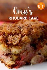 Oma S Rhubarb Cake Recipe Rhubarb Cake Recipes Rhubarb Recipes Rhubarb Desserts