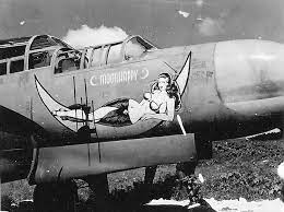 Northrop P 61a 1 No Black Widow Moonhappy 6 Nfs Saipan 1944 S N 42 5527 Nose Art Airplane Art Aircraft Art