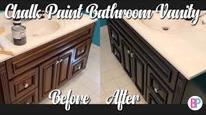 Painting a bathroom vanity is an easy way to update your bathroom without spending a lot of money. Chalk Paint Bathroom Vanity Bathroom Diy Youtube