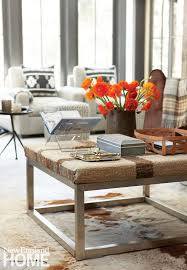 Lillian August Ottoman Coffee Table Made From A Kilim Rug House And Home Magazine Faux Marble Coffee Table Coffee Table