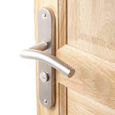 Poignée porte d'entrée leroy merlin. 2 Poignees De Porte Margaud Condamnation Decondamnation Inox Satine 195 Mm Leroy Merlin