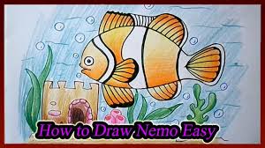 How To Draw Nemo Clown Fish Step By Step Easy For Kids How To Draw Nemo Clown Fish Drawings