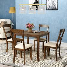 5 piece dining table set, btmway wooden