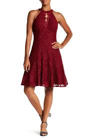 Nightway Venise Halter Neck Lace Glitter Detail Dress Nordstrom Rack