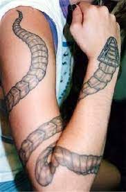 Aesthetic Snake Wrapped Around Hand Tattoo