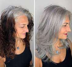 75 Women That Embraced Their Grey Roots And Look Stunning White Hair Highlights Grey Hair Transformation Gray Hair Highlights
