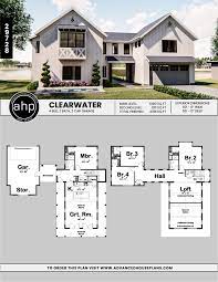 1 5 Story Modern Farmhouse Style House Plan Clearwater Modernfarmhousestyle 1 5 Story Mod Farmhouse Style House Plans Farmhouse Style House Barn House Plans