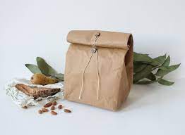 Vegan Leather Lunch Bag Reusable Paper Bag Washable Paper Bag Food Storage Minimalistic Eco Zero Waste Cutlery Set Paper Bag Washable Paper Bag Washable Paper