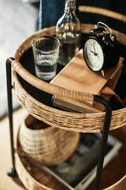 Lubban Rolltisch Mit Aufbewahrung Rattan Anthrazit Ikea Deutschland In 2020 Rolltisch Rattan Aufbewahrung