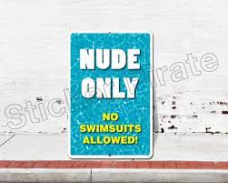 Nude Only No Swmsuits Allowed 8 X 12 Aluminum - Etsy