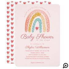 ‹ › invite family and friends to celebrate your new bundle of joy with custom digital baby shower invitations. Rainbow Hearts Online Virtual Girl Baby Shower Invitation Moodthology Papery