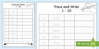 Most bought cursive handwriting programs start with rows of patterns, then teach similar letter shapes, and so on. 1 10 In Words Trace And Write Worksheet Teacher Made