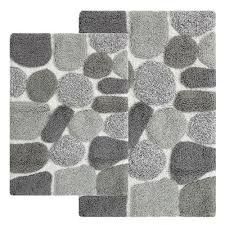 Black And White Bath Rug Set 2pc Pebbles Bath Rug Set Gray Chesapeake Merchandising Pattern Bath Rugs Bath Rugs Bath Rugs Sets