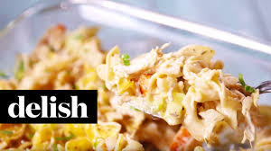 Prepare stuffing according to package directions. Chicken Noodle Casserole Delish Youtube