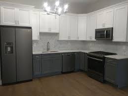 Here we see blue lower and white upper cabinets and a custom hood by randall. Forevermark Cabinets And Msi Quartz Installation Project In Jersey City
