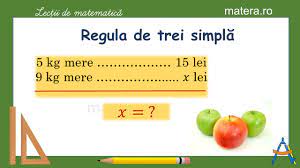 Regula de trei simpla e un procedeu folosit atunci când se cunosc trei mărimi, iar a patra este necunoscută și între acestea există o relație de proporționalitate directă sau inversă. Regula De Trei Simpla Pentru MÄƒrimi Direct Si Invers ProporÈ›ionale