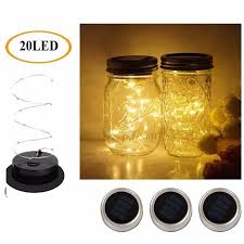 3 Pack Solar Mason Jar Lid Insert Led Mason Jar Solar Light For Glass Mason Us Walmart Com Walmart Com
