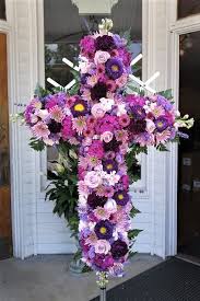 Passionate Purple Tribute Cross In Londonderry Nh Harrington Flowers