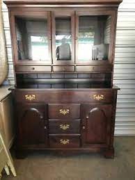 ··· antique cherry wood kitchen cabinet designs with evident cherry grain and gold touches. Beautiful Sherwood Antique Solid Cherry Wood Hutch China Cabinet Ebay