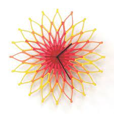 木製ウォールクロックfireworks i 花火 41cm 59cm手作りの木製の壁時計 サンバーストクロック 壁時計 壁掛け時計