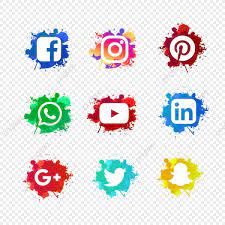 Social Media Set With Ink Splashed Ink Abstract Watercolor Png And Vector With Transparent Background For Free Download Facebook And Instagram Logo New Instagram Logo Social Media Icons Vector
