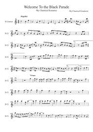 My Chemical Symphony My Chemical Romance Clarinet Sheet Music Clarinet Music