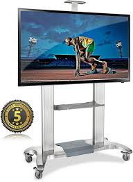 Enjoy free shipping on most stuff, even big stuff. North Bayou Tv Cart Tv Stand With Mount For 60 100 Inch Flat Panel Screens Led Lcd Oled Plasma Displays Up To 300 Lbs Silv Tv Stand Tv Cart Mobile Tv Stand
