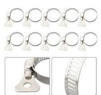 RANMEI 10Pcs Jubilee Clips Stainless Steel Hose Clip Hose Clamp Worm Drive Hose Clip Stainless Steel Hose Clamp Worm Drive Marine Grade