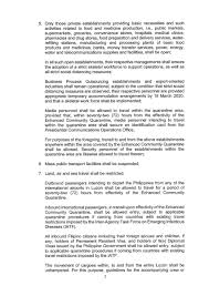 2020 luzon enhanced community quaratine. Community Quarantine Over The Entire Luzon And Further Guidelines For The Management Of The Coronavirus Disease 2019 Covid 19 Situation Philippine Embassy Of Canberra Australia