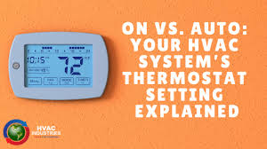 In this mode, your blower fan will only come on when the system needs to utilize it. On Vs Auto Your Hvac System S Thermostat Setting Explained Hvac Industries