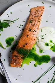 Wild Salmon With Chive Oil And Lime Creme Fraiche Recipe Nyt Cooking Creme Fraiche Recipes Nyt Cooking Wild King Salmon