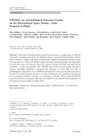 Ein beitrag zur bestimmung der betriebsgrenzen aerodynamischer querlager im schwerlastbereich. Pdf Expose An Astrobiological Exposure Facility On The International Space Station From Proposal To Flight