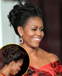 Michelle Obama updo w back photo