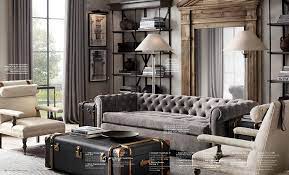 Restoration hardware living room ideas. The Intentional Apartment 67 More Examples Of A Masculine Home From The Pages Of The Restoration Hardware Catalog Primer Living Room Grey Trendy Living Rooms Luxury Living Room