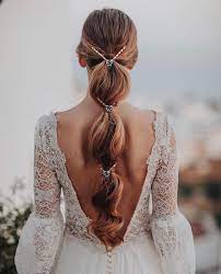 H A I R This Open Back Dress And Hair Combo Couldn T Be More Perfect Weddingdetails Bridal Hair Inspiration Bridal Hairdo Bride Hairstyles